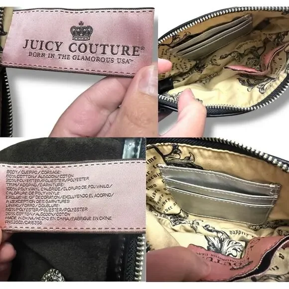 130. JUICY COUTURE | Vintage Y2K Velour Handbag Chain Link Shoulder - Picture 3 of 8
